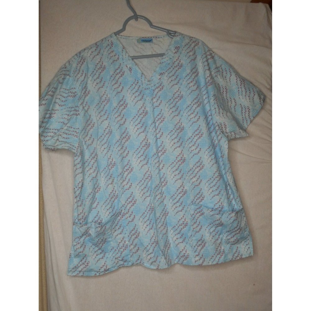 Blue Purple Scrub Top Medical Uniform O2 Uniforms